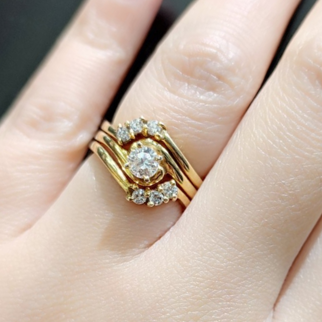 Hyacinth 2-in-1 Diamond Engagement-Wedding Ring 14K Yellow Gold