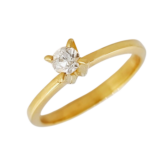 .20ct Solitaire Diamond Engagement Ring 18K Yellow Gold