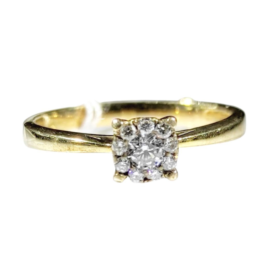 .20ctw Round Illusion Diamond Engagement Ring 14K Yellow Gold