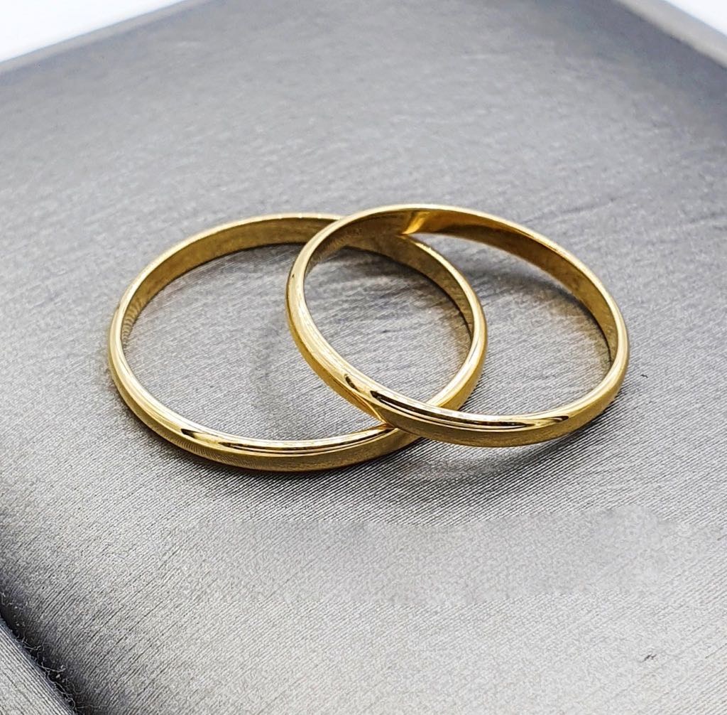 LIV 18K Gold Ultra Thin Modern Wedding Rings, Couple Rings - ZNZ Jewelry Philippines