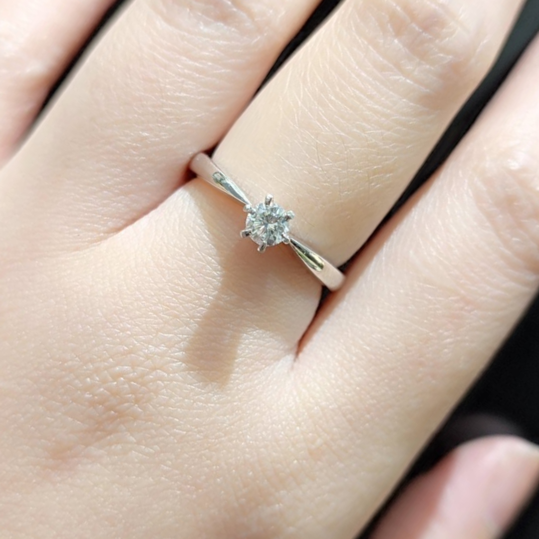 23ct Solitaire Diamond Engagement Ring 18K White Gold ZNZ