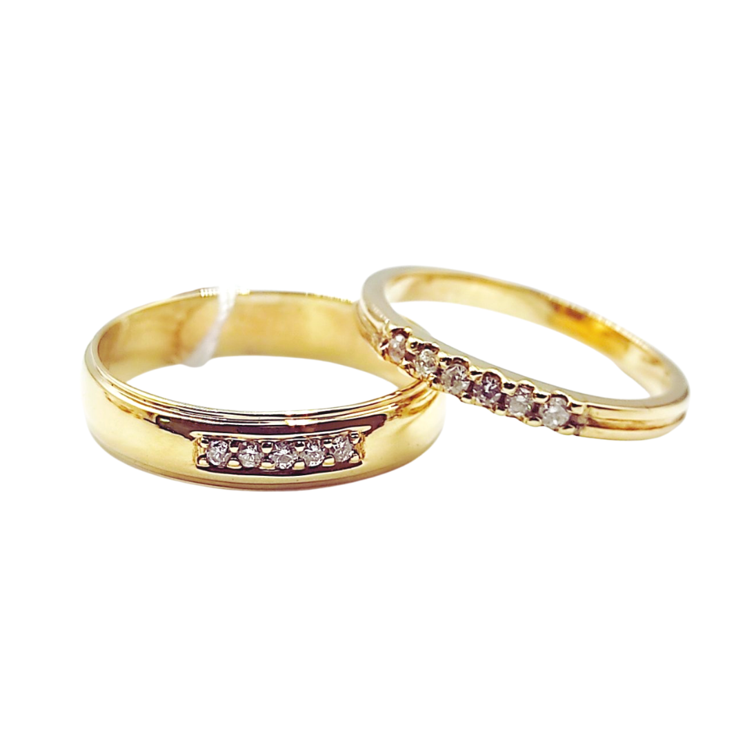 .25ctw Diamond Wedding Rings 14K Yellow Gold