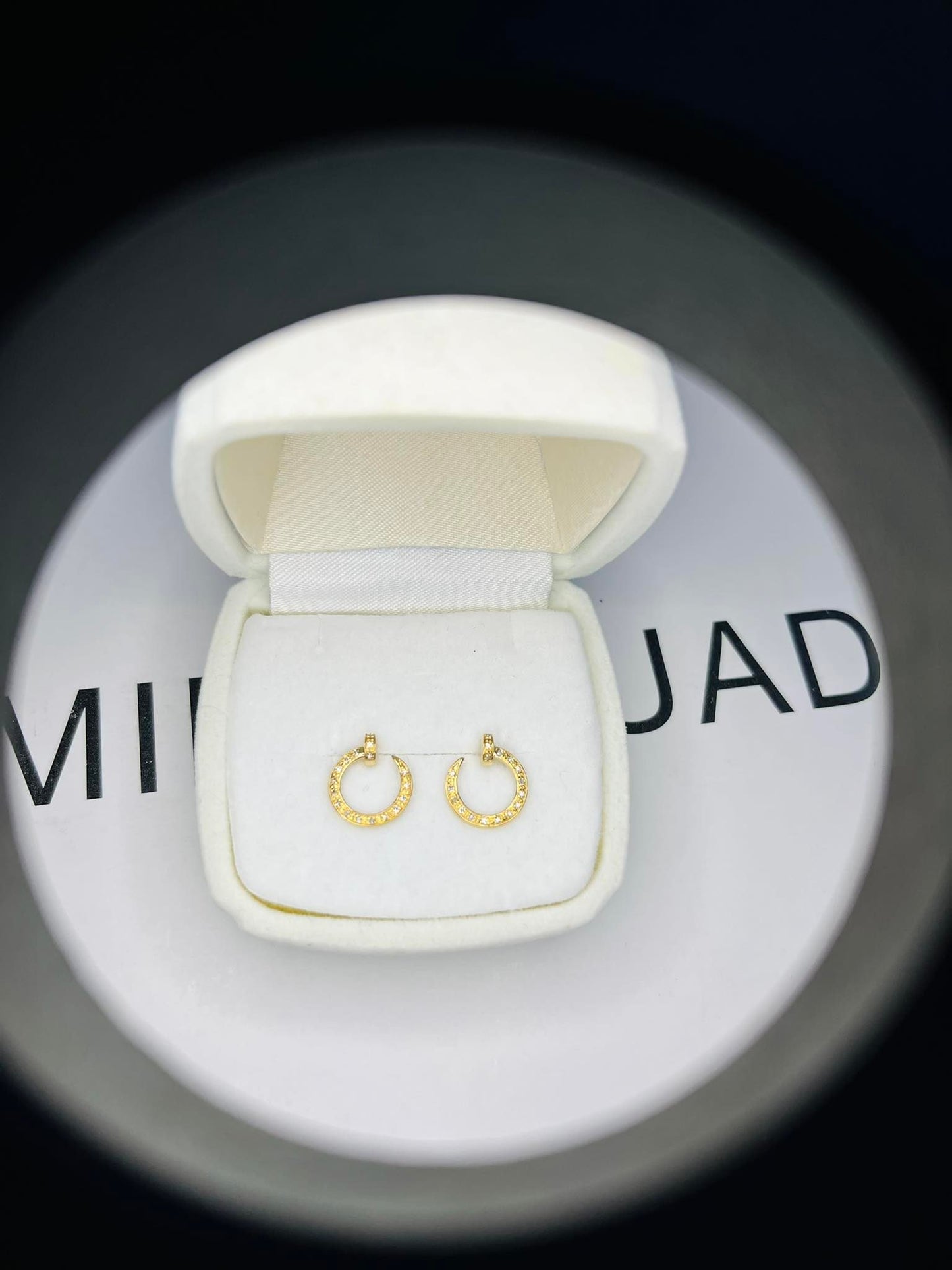Nail Diamond Earrings 18K Gold