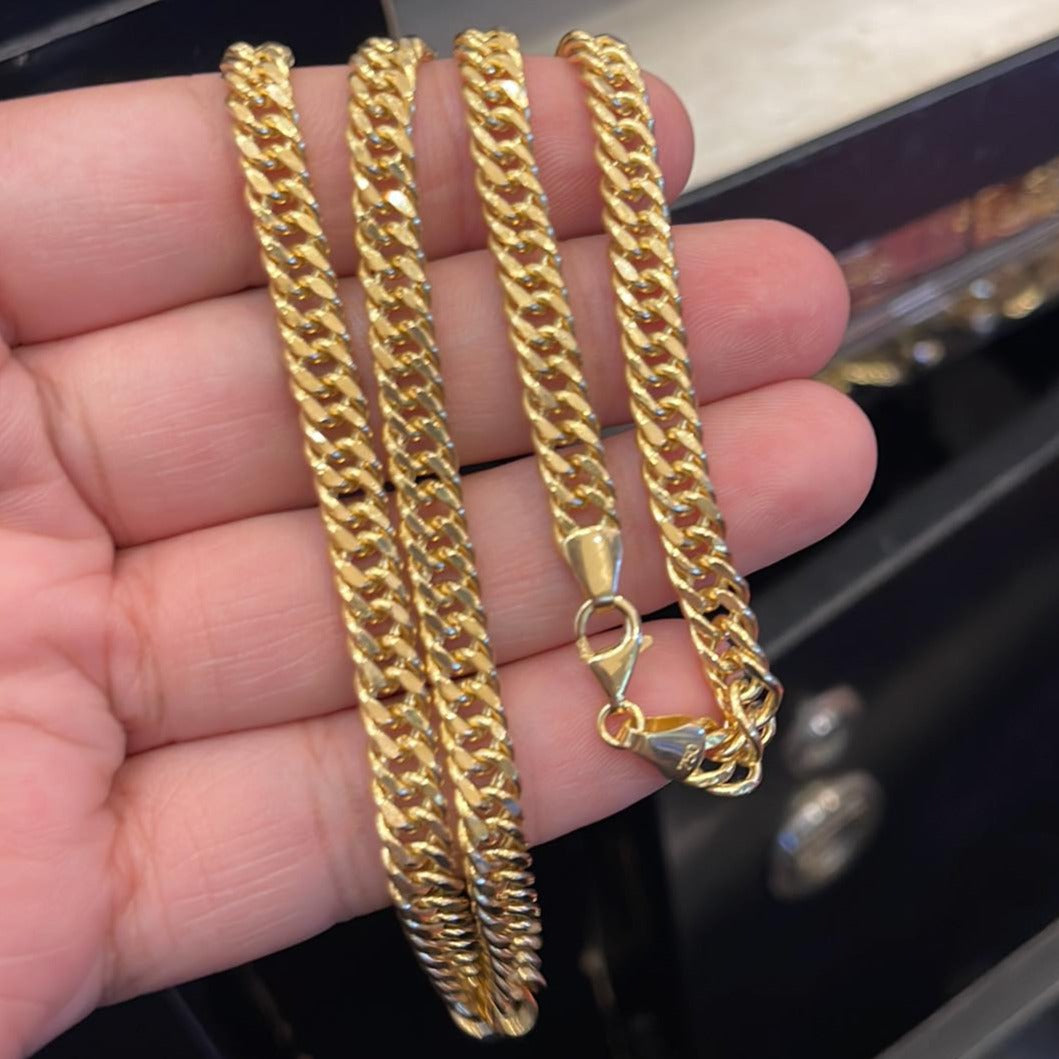 18K Gold Cuban Link Chain Necklace