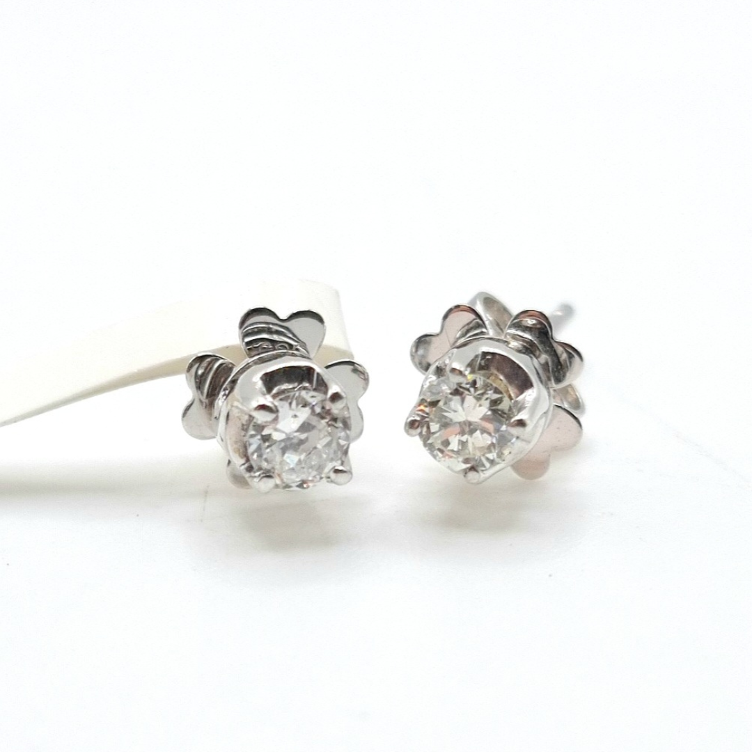 .30 CTW Stud Diamond Earrings 14K White Gold