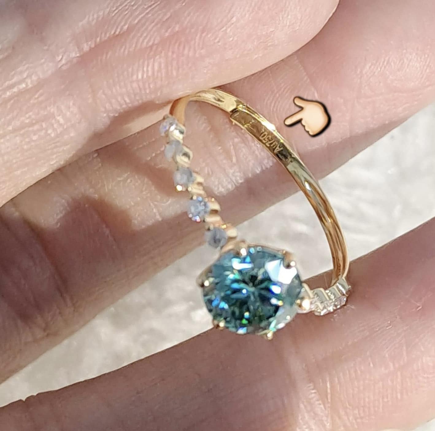 Adjustable Colored Moissanite Engagement/Birthstone Ring 18K Gold