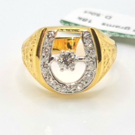 .50ctw Diamond Horseshoe Men's Ring 14K Yellow Gold