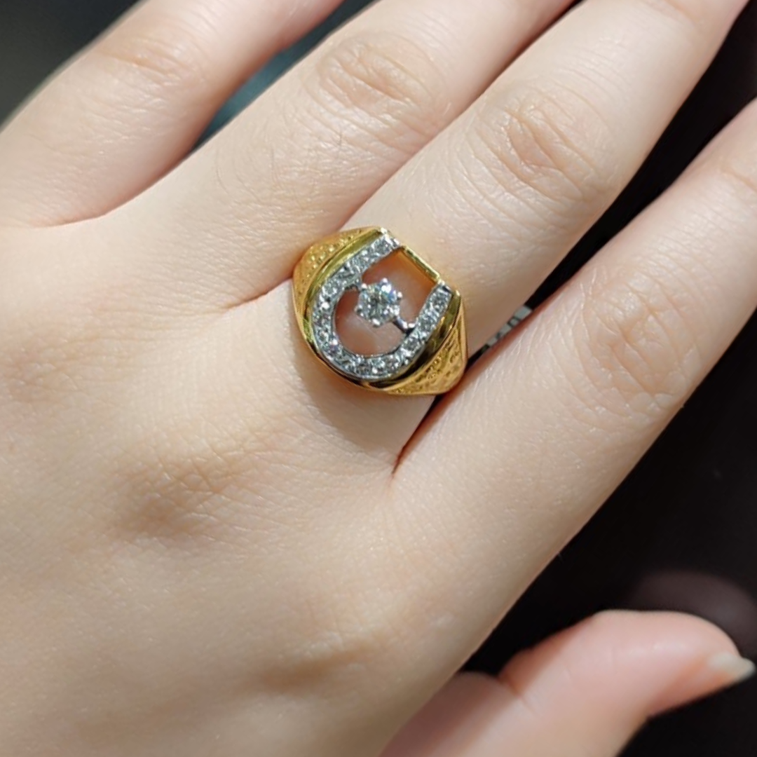 Mens 14k online gold horseshoe rings