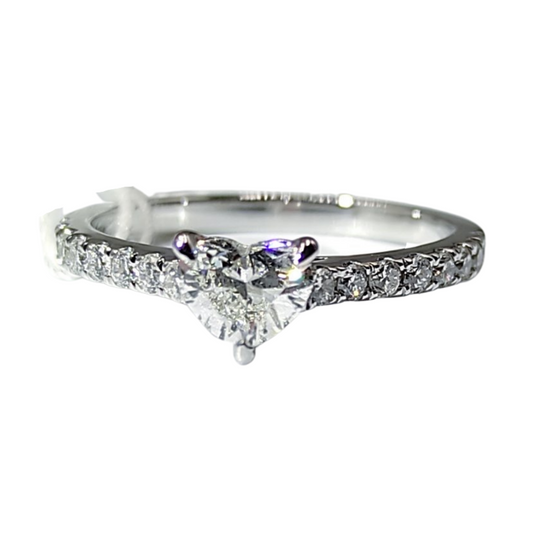 .50ctw Heart Diamond Engagement Ring 14K White Gold