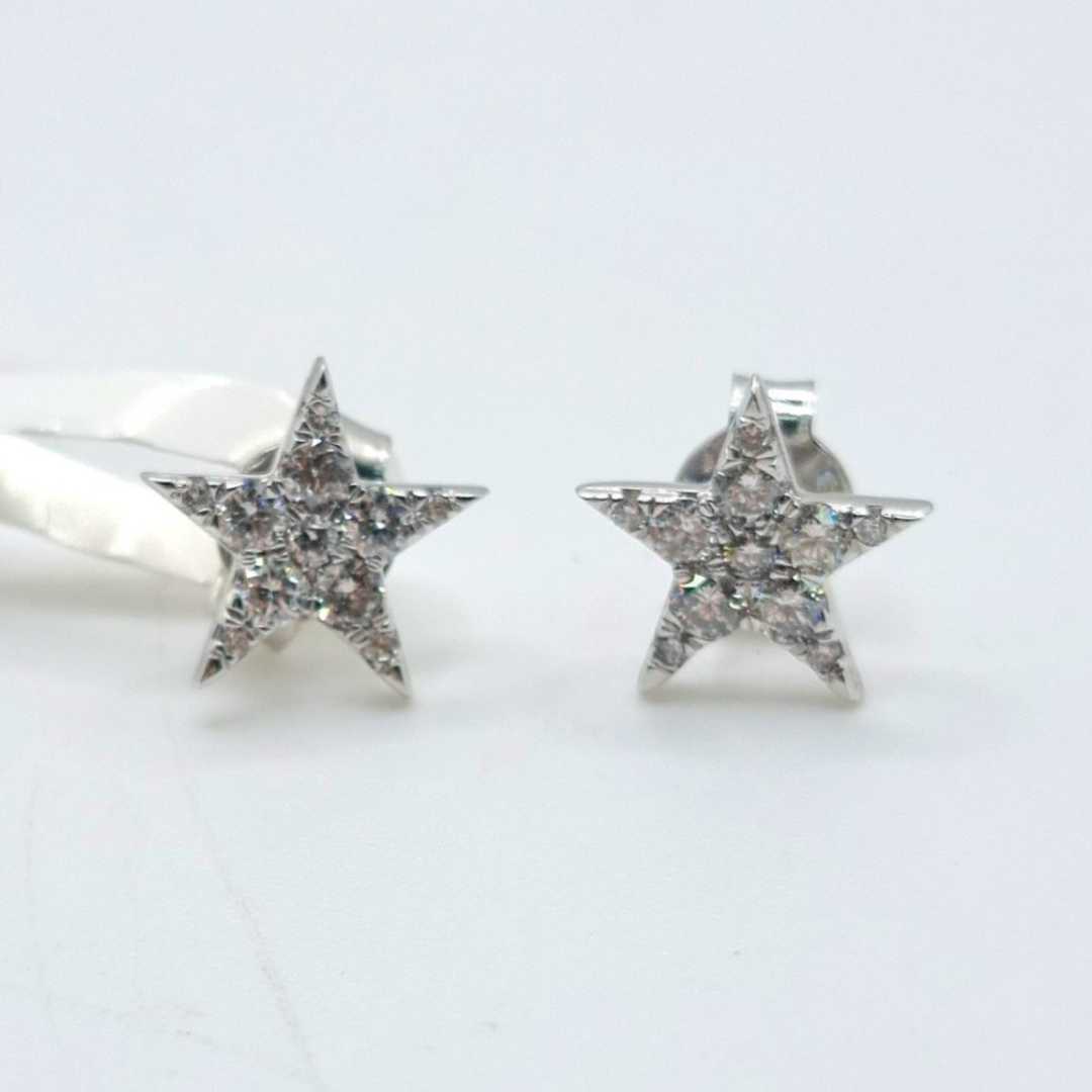 .60 CT Star Diamond Earrings 18K White Gold