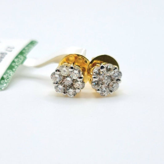 0.80 CTW Diamond Rositas Stud Earrings 14K Yellow Gold