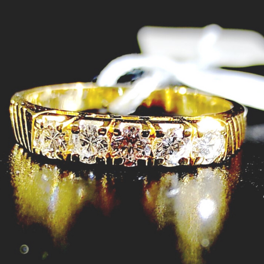 .75ctw Diamond Half Eternity Ring 14K Yellow Gold