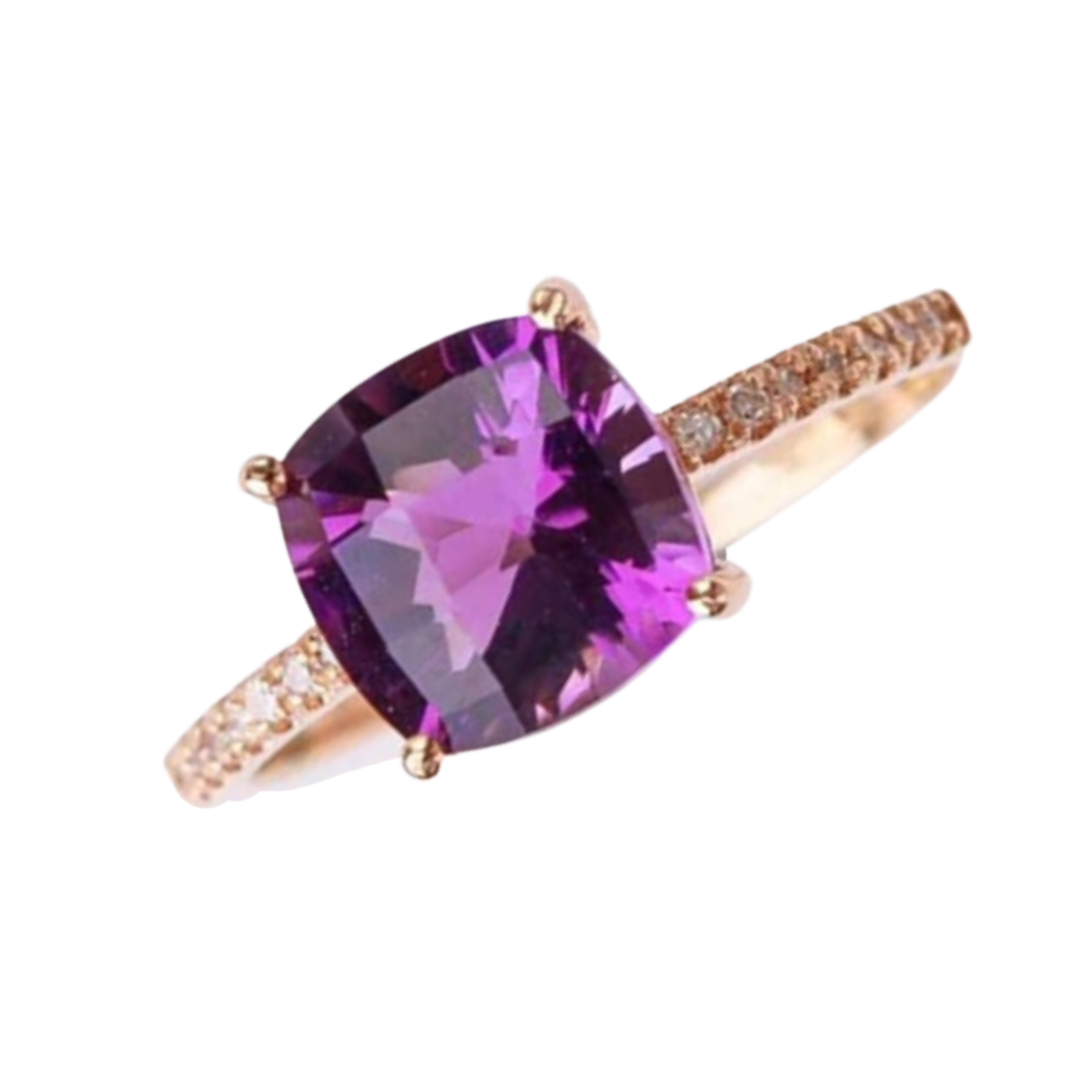 Cushion amethyst deals ring