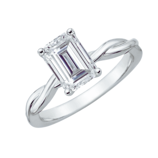 Eve Emerald Cut Engagement Ring Gold