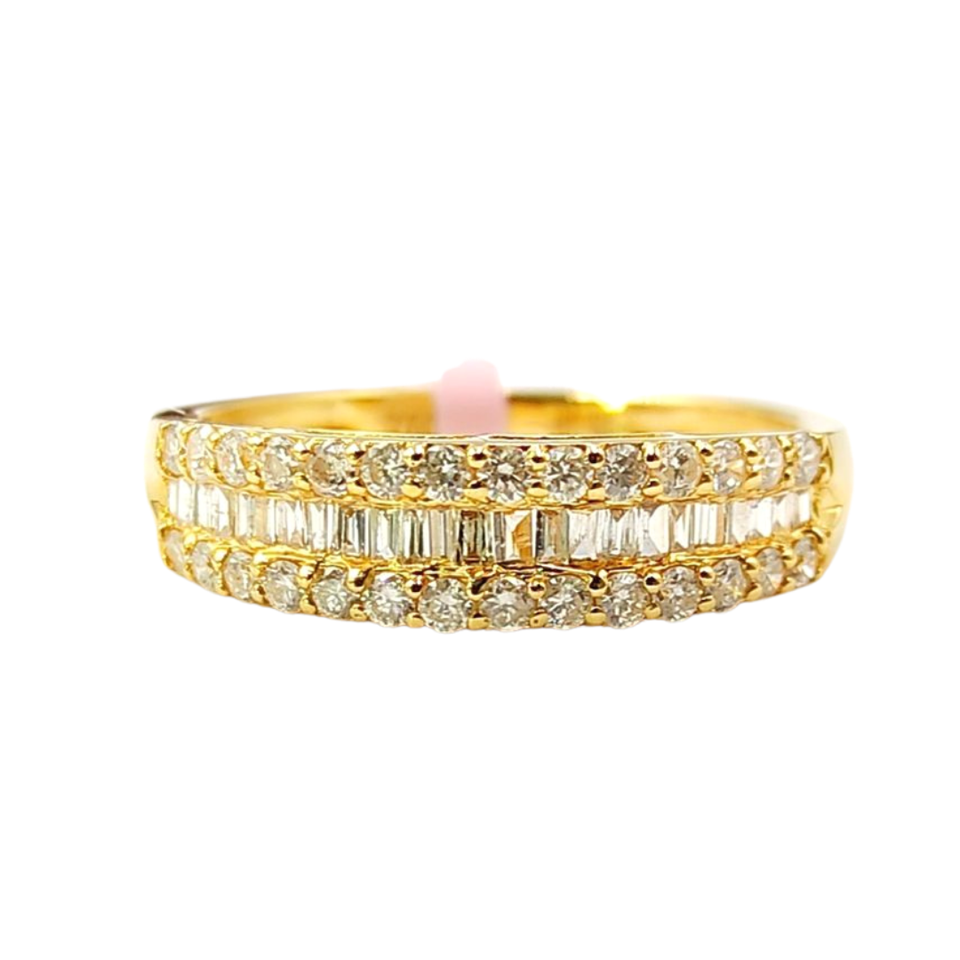 Half Eternity Ring with Round and Baguette Diamonds Holly