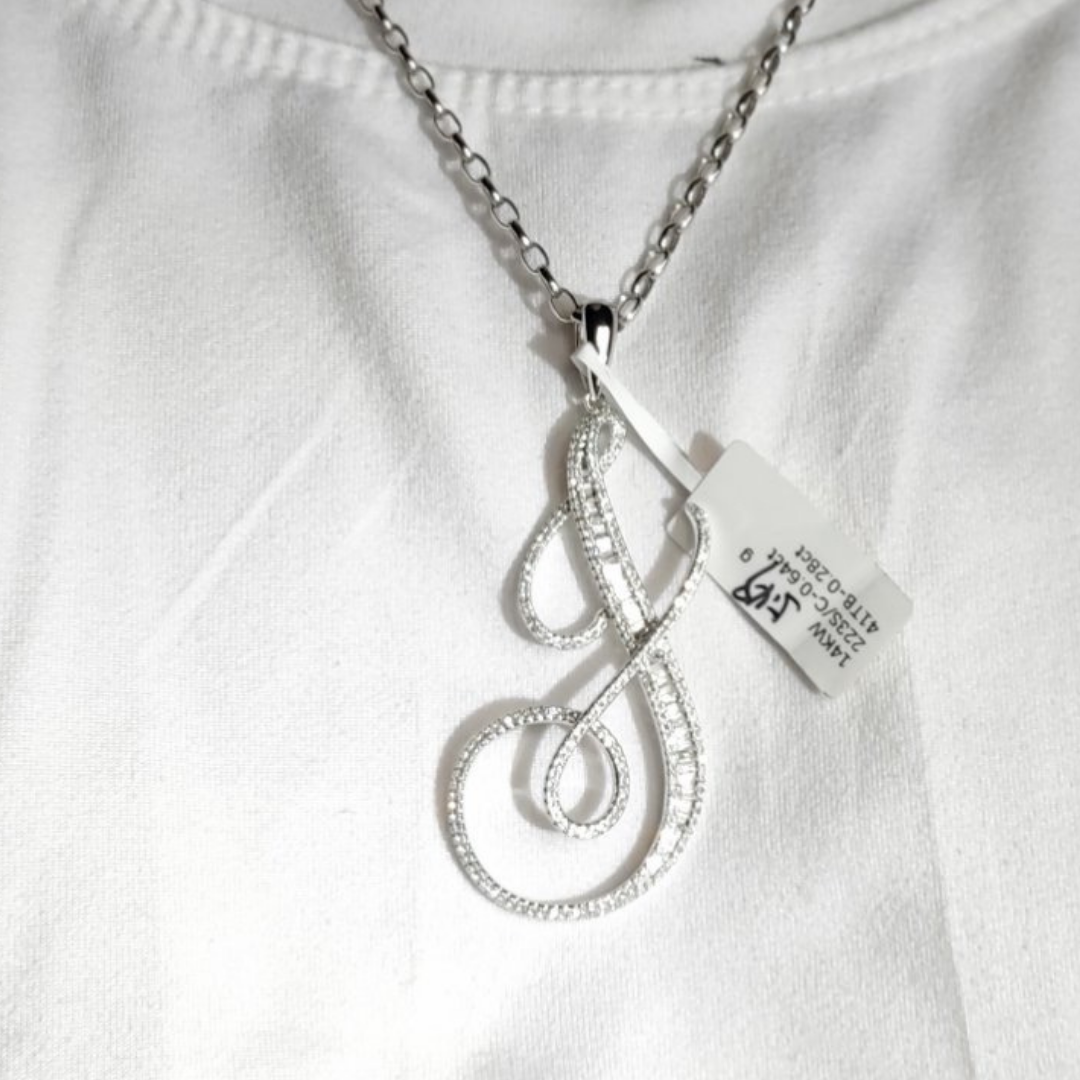 White gold 2025 j pendant