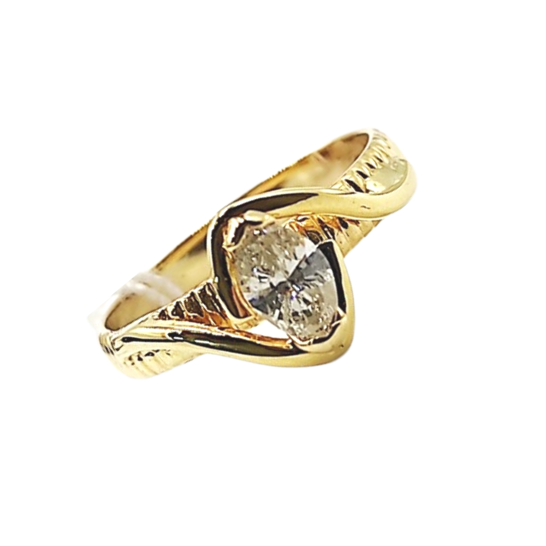 Oval Diamond Engagement Ring 14K Yellow Gold