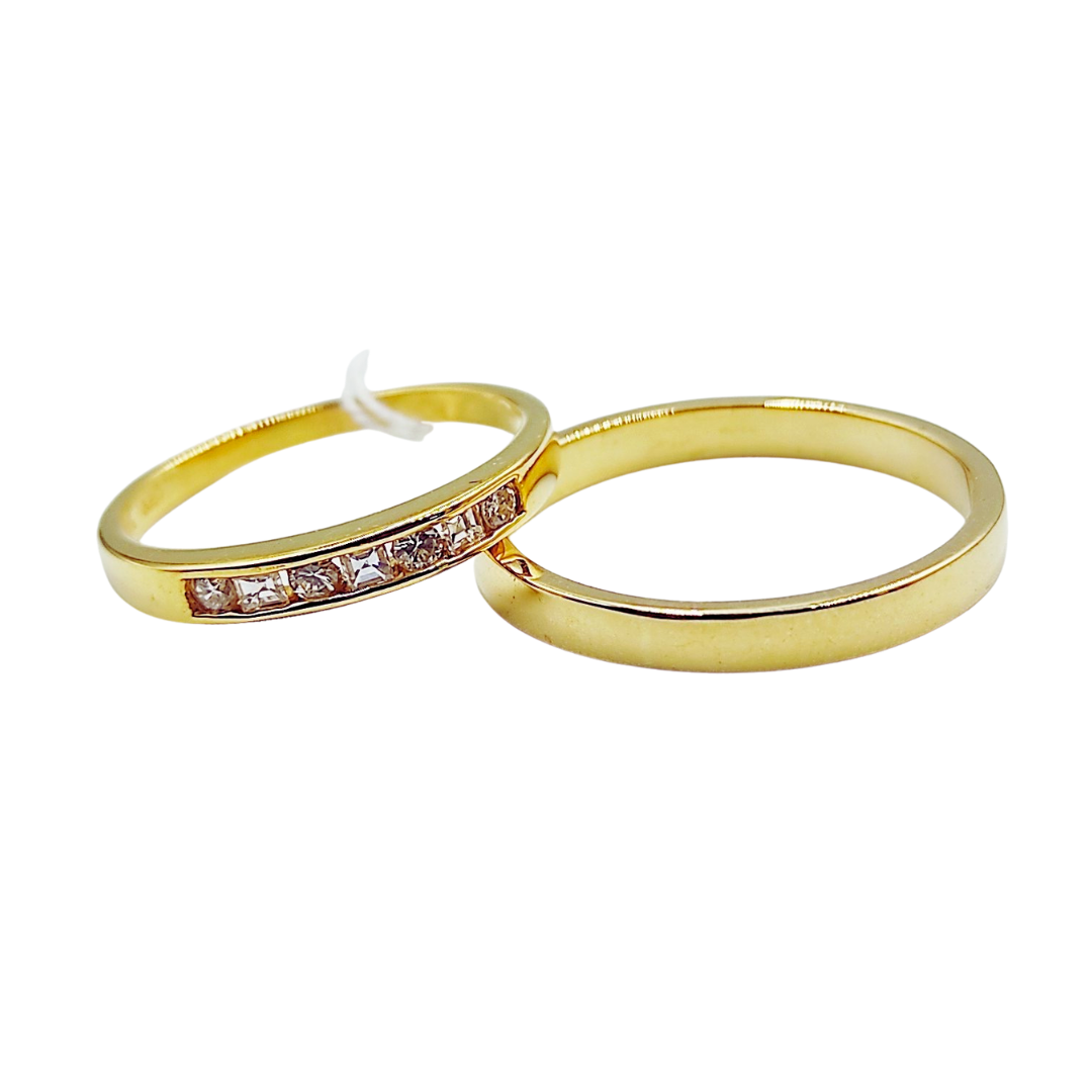 .35ctw Diamond Wedding Rings 18K Yellow Gold
