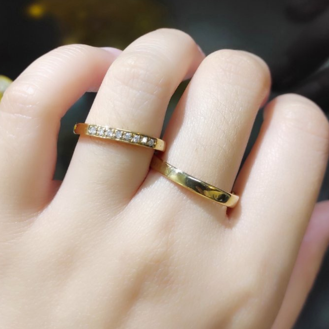 .35ctw Diamond Wedding Rings 18K Yellow Gold
