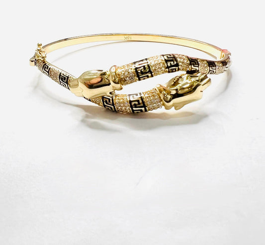 Double Panther Bangle 18K Gold