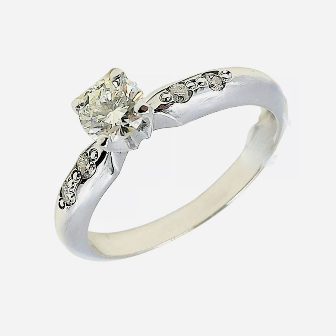 .25ct Diamond Engagement Ring 14K White Gold