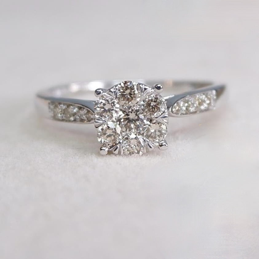 .50ctw Diamond Engagement Ring 18K White Gold