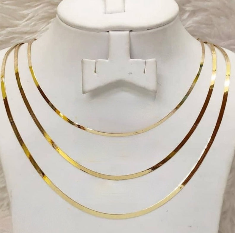 Flat Necklace 18K Gold, 16 inches