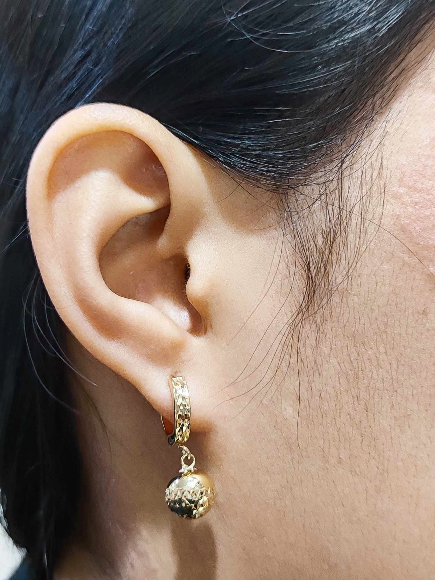 Dangling Hoop Earrings 18K Gold