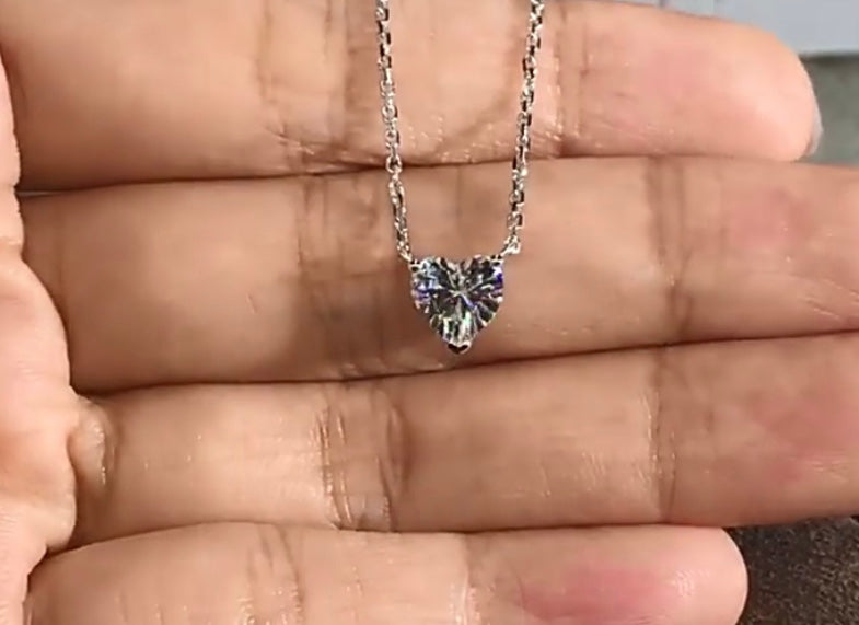 Moissanite deals heart necklace