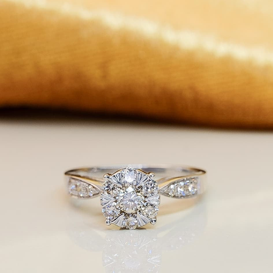 .66ctw Diamond Engagement Ring 18K White Gold