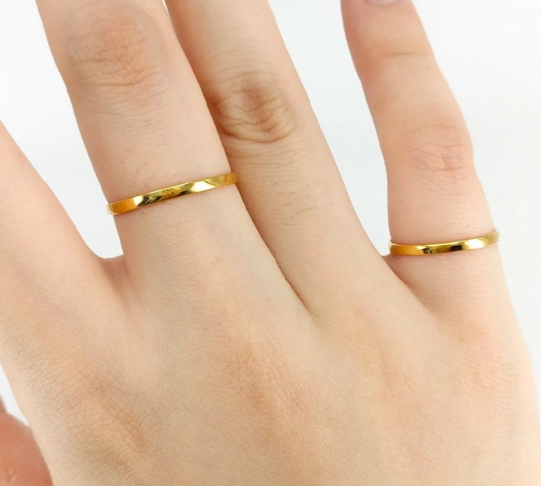 CLAIRE Super Skinny Stacking Ring in 18K Gold, Lots of Sizes 4-13 including Half Sizes! - ZNZ Jewelry Philippines
