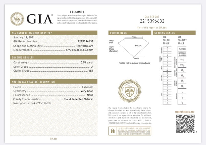 .51ct Heart Diamond GIA Certified