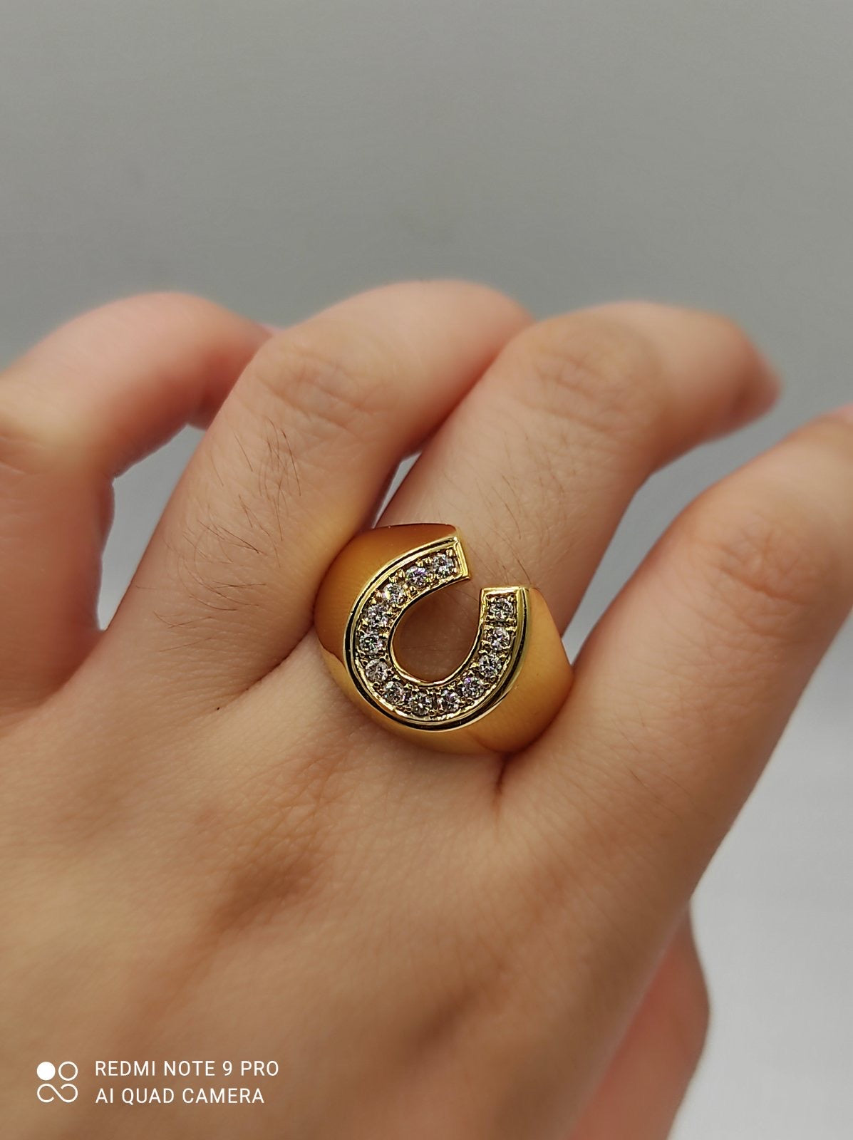 Mens horseshoe on sale ring gold