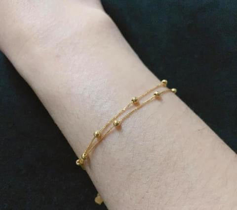 Double Layer Beads Bracelet 18K Gold