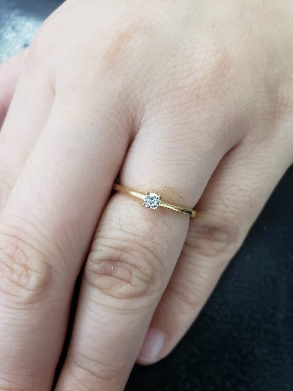 Diamond Engagement Ring, Ladies' Ring, Anniversary Gift, Birthday Gift, 14K Gold, .10ct Diamond, SERENE