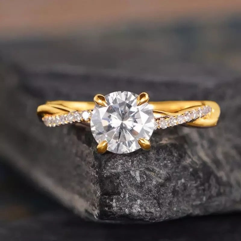 .20ct Diamond Intertwined Engagement Ring, 18K Gold, Ladies’ Ring, Anniversary or Birthday Gift