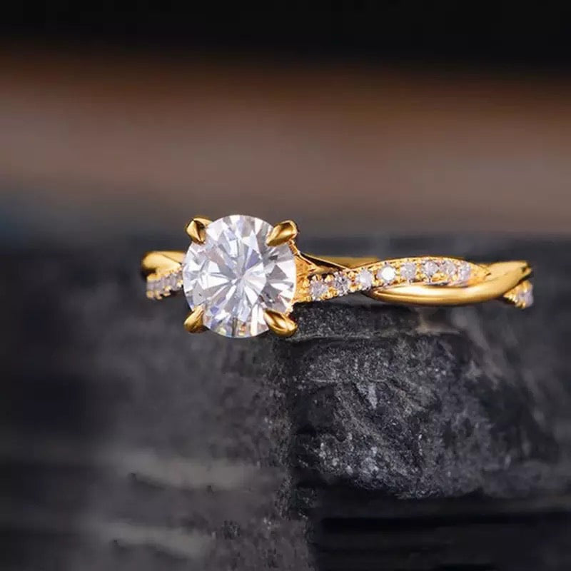 .20ct Diamond Intertwined Engagement Ring, 18K Gold, Ladies’ Ring, Anniversary or Birthday Gift