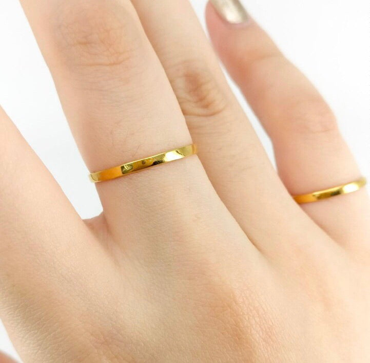 CLAIRE Super Skinny Stacking Ring in 18K Gold, Lots of Sizes 4-13 including Half Sizes! - ZNZ Jewelry Philippines