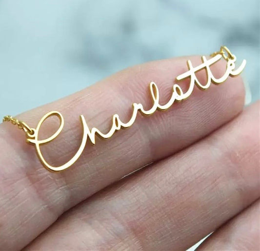 Name Necklace Script Personalized