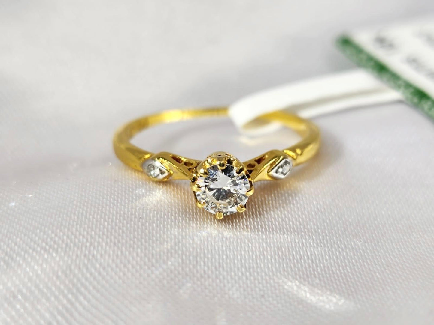 0.25ct Diamond Engagement Ring with Two Sides 18K Yellow Gold