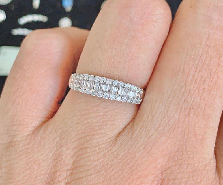 Half Eternity Ring with Round and Baguette Diamonds Holly