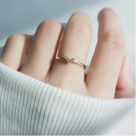 Dainty Heart Illusion Diamond Engagement / Women's Ring