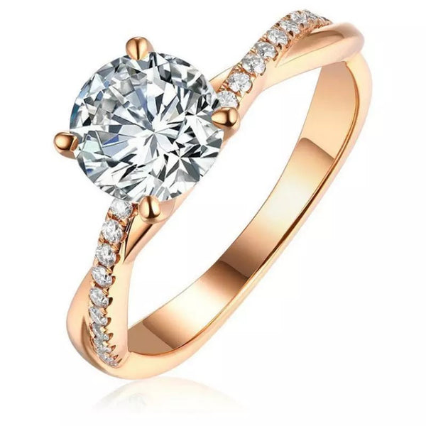 20ct Diamond Intertwined Engagement Ring 18K Gold Ladies Ring Anniversary or Birthday Gift
