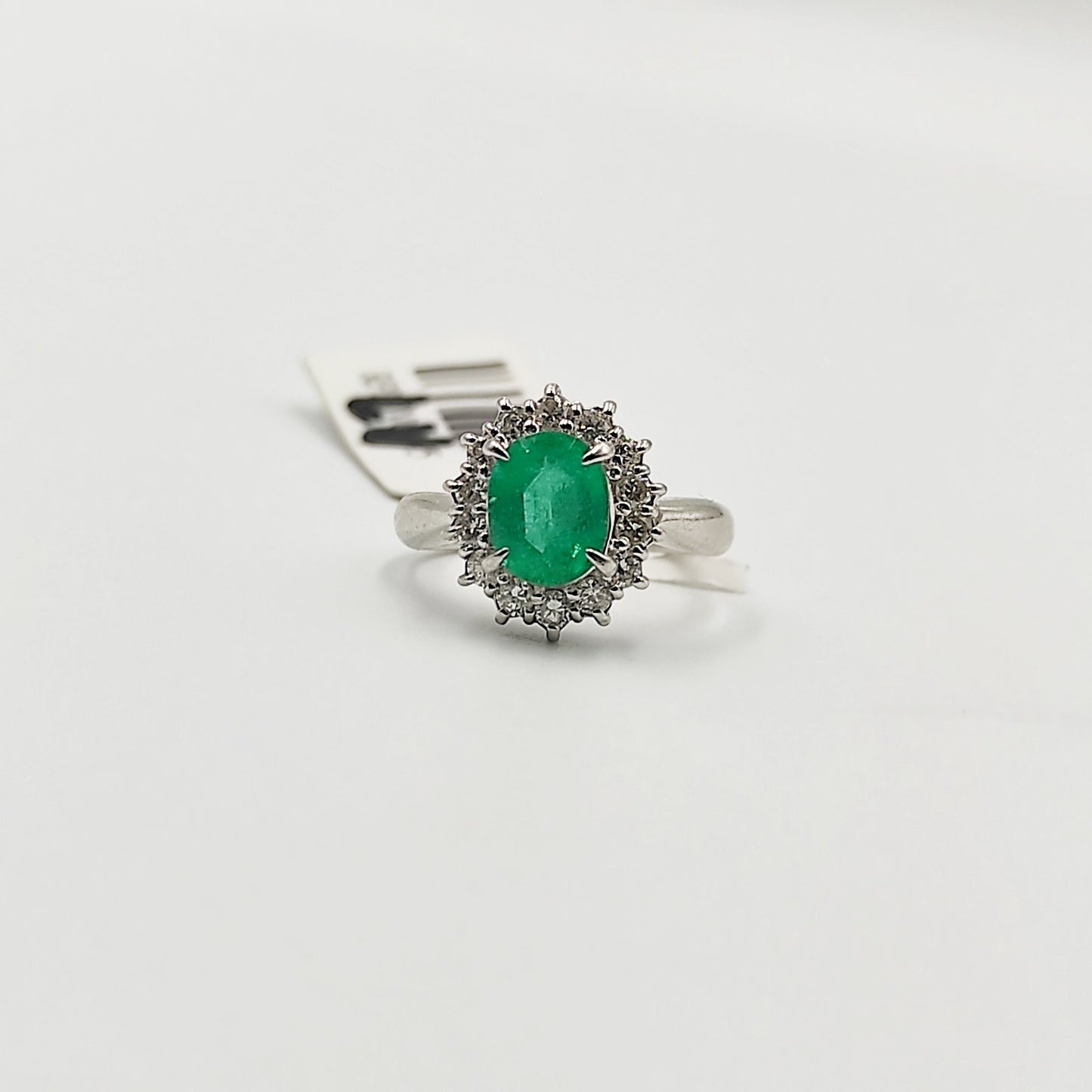 1.2ctw Emerald Diamond Engagement Ring/ Women's Ring in Platinum