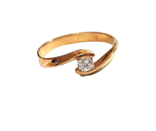 Twist Solitaire Diamond Engagement / Women's Ring ATHENA