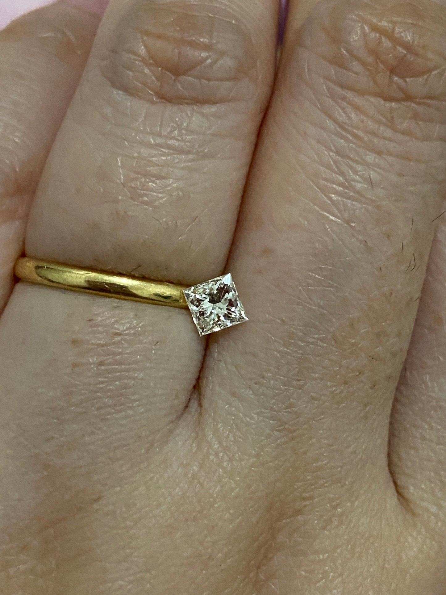 GIA Princess Cut Engagement Ring 18K Rosegold