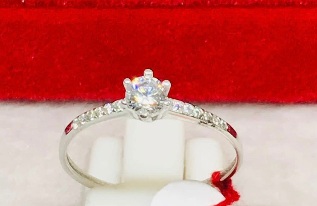 18K White Gold Paved Engagement Ring