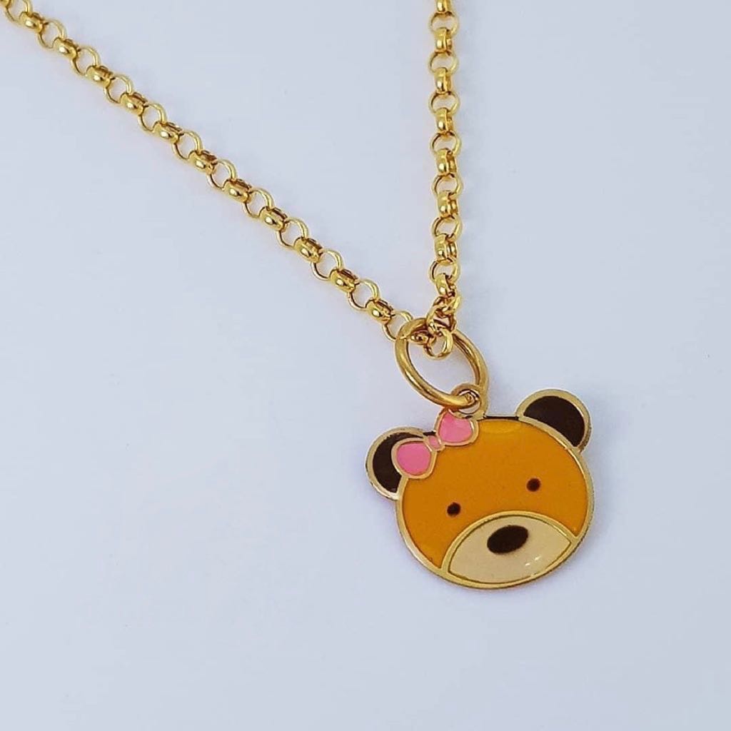 Teddy Bear Necklace 18K Gold