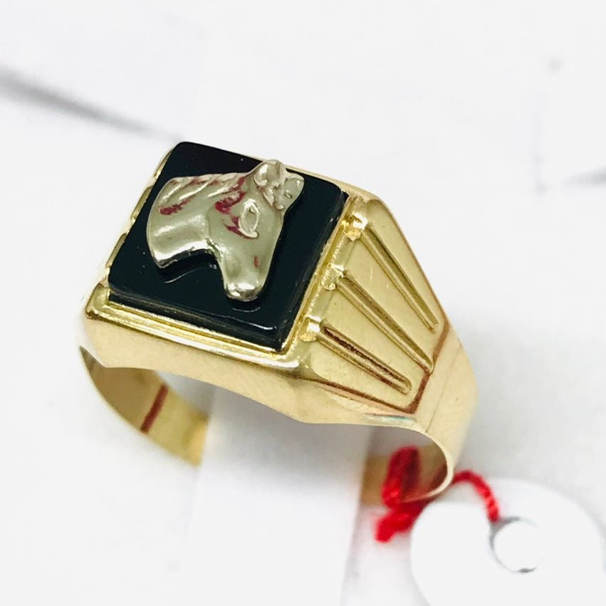 Black Horse Men’s Ring 18K Gold