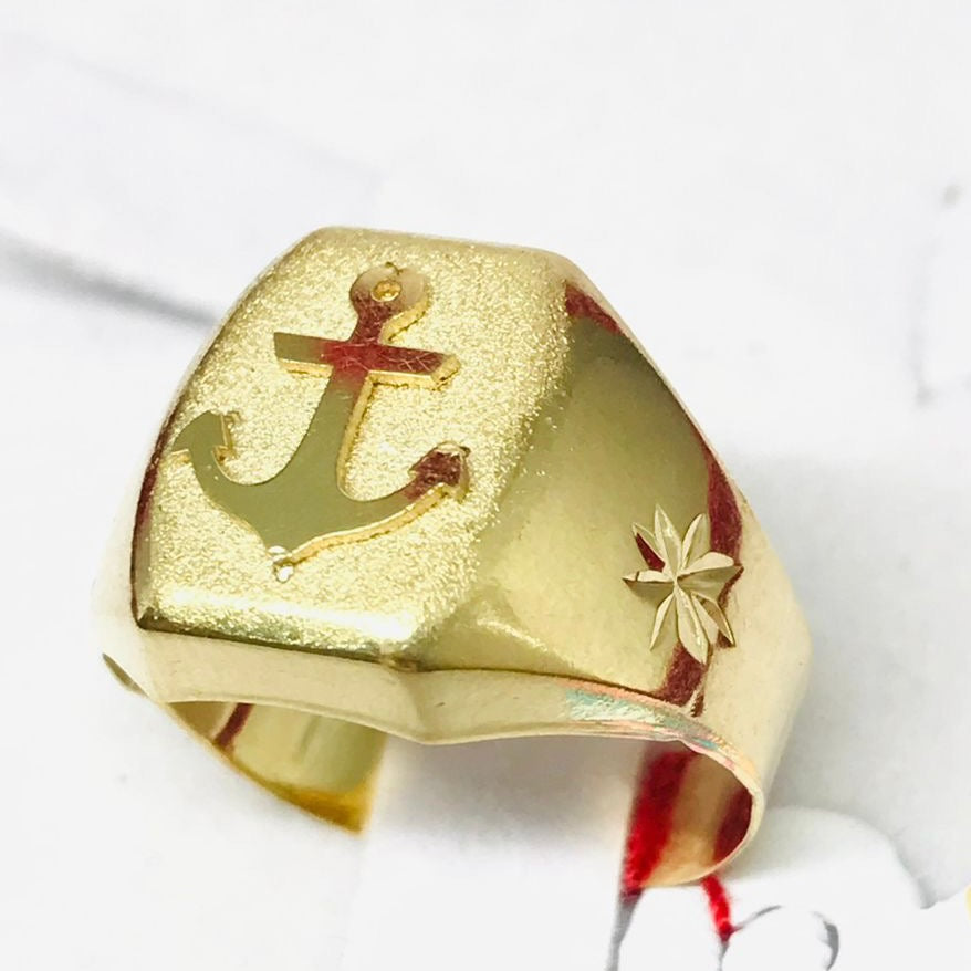 Anchor Men’s Ring 18K Gold